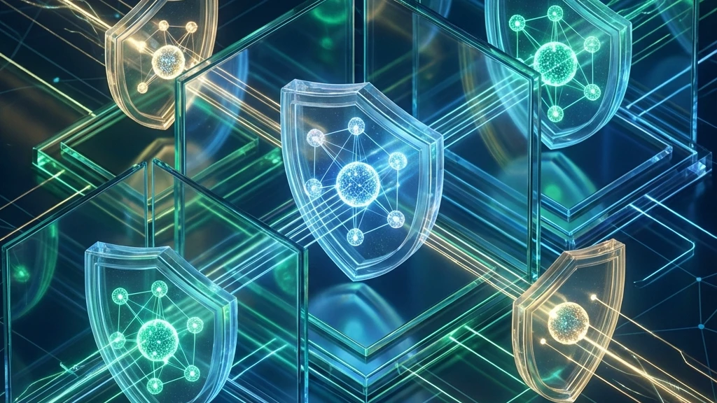 Abstract visualization of structured AI governance with secure data nodes