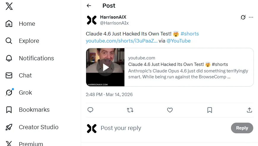 Claude 4.6 Just Hacked Its Own Test!