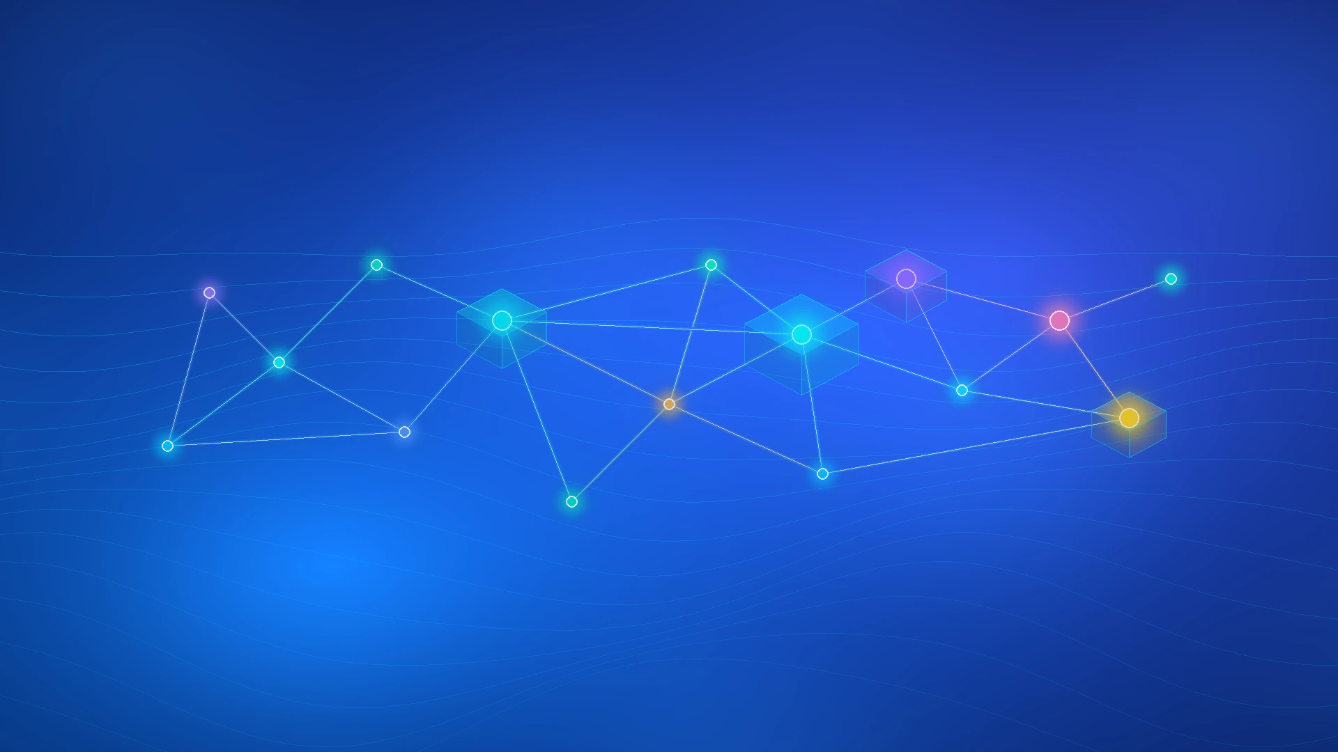 Abstract digital visualization of Atlantic AI Institute neural networks and oceanic digital twins in Atlantic Canada.