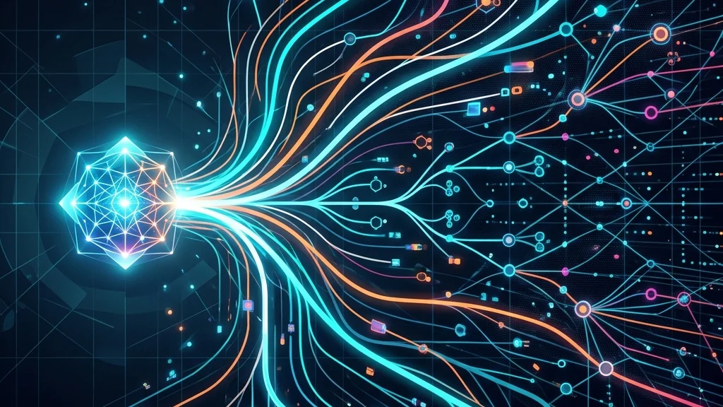 Abstract illustration representing prospective credit assignment in artificial intelligence.