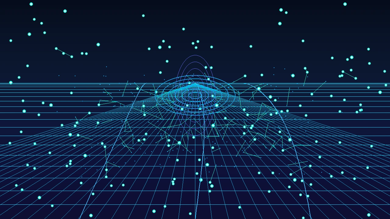 Abstract digital visualization of Waabi foundation models, zero-shot transfer vectors, and autonomous vehicle telemetry.