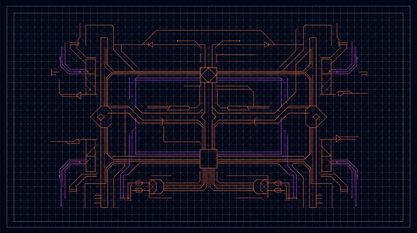 Minimalist dark slate blueprint schematic illustrating Anthropic Claude Model Context Protocol and dynamic prompt caching architecture.